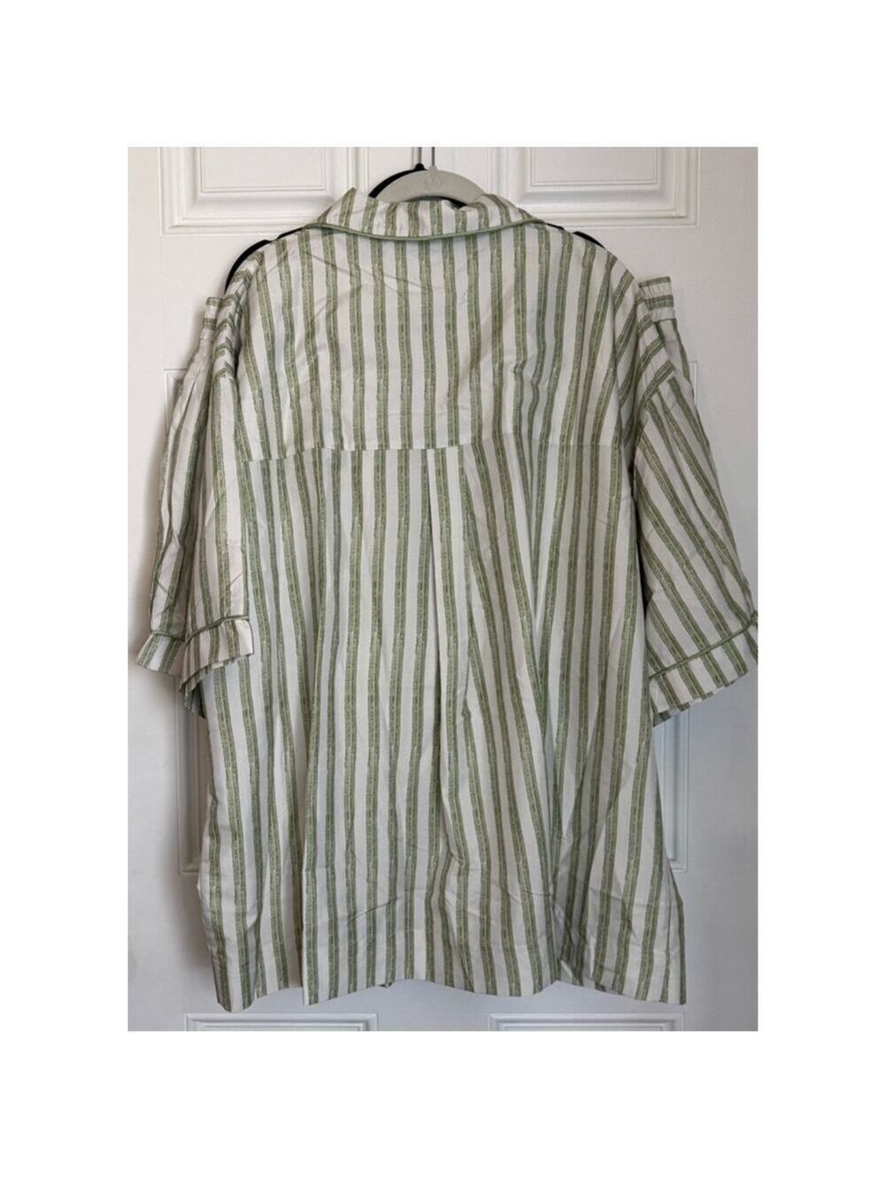 Princess Polly Striped Pajama Shorts Set Size 16 Green and White - Picture 5 of 11